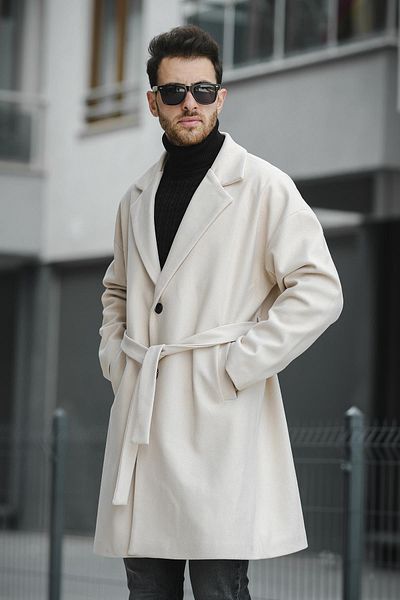 Oksit Ανδρικό παλτό Oversize Stamp - Layun, ζωσμένο και χαλαρή εφαρμογή
