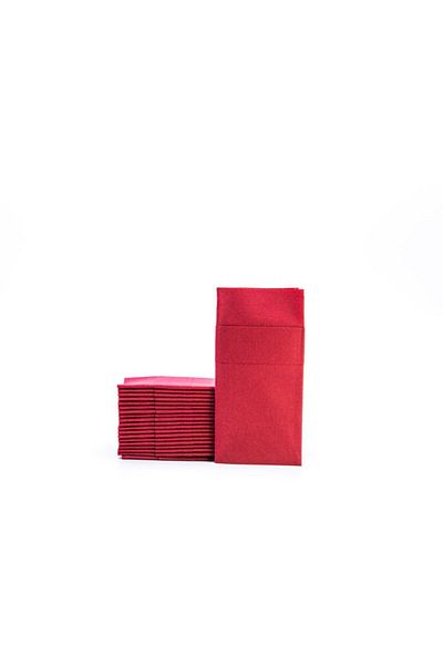 AIRLAID منديل مزخرف بجيب Airlaid باللون العنابي - 40x40 1/8 50 قطعة