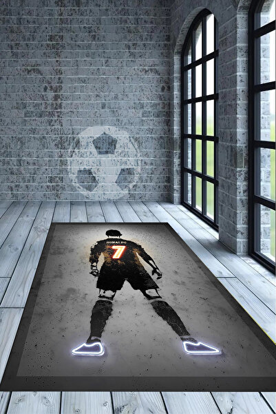 G&C HOME Dijital Kaymaz Yıkanabilir Modern Futbol Temalı Renkli Çocuk Odası G...