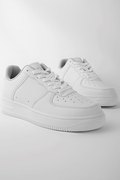Lal Shoes & Bags Pantofi sport albi unisex Mandy - cu șireturi
