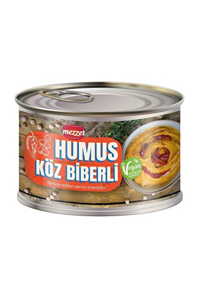 Mezzet Köz Biberli Humus 400 g - %26 Közlenmiş Kırmızı Biberli Vegan Meze