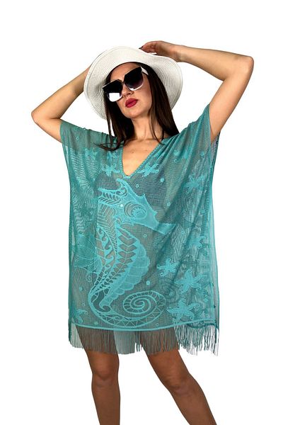 Sinhan Pareo Comfortable and Stylish Beach Dress Sea Horse Pattern - Mint Green