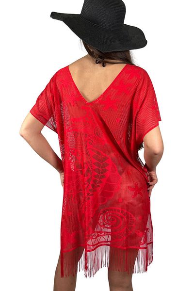 Sinhan Pareo Comfortable and Stylish Beach Dress Sea Horse Pattern - Red