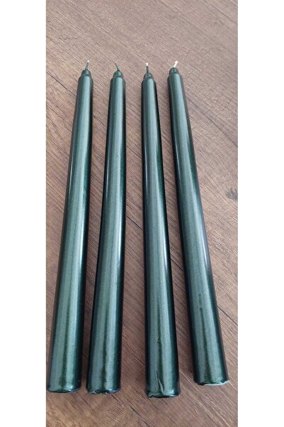 MAK CANDLE PREMİUM SERİ VARAKLI  KONİK ŞAMDAN MUM - 4'lü SET