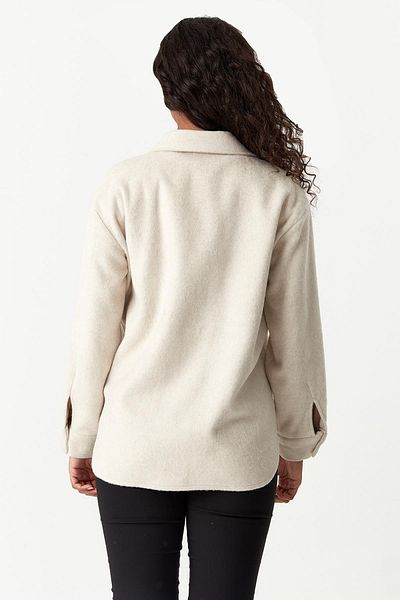 Select Moda Women's Cream Hooded Stamp Jacket