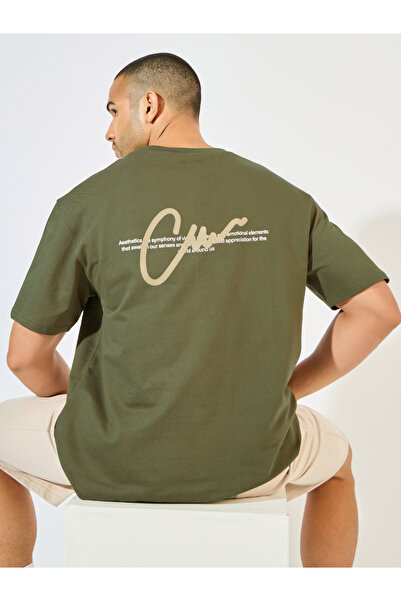 Styli تي شيرت تيري كبير الحجم بطبعة أمامية وخلفية