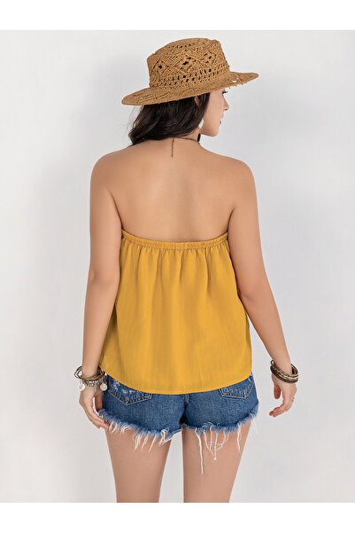 Russty Dustty By Styli Embroidered Bandeau Neck Top