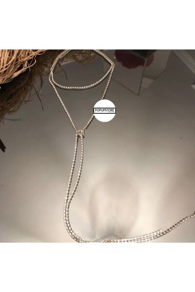 pop up store Dolama Görünümlü Kristal Taş Kolye