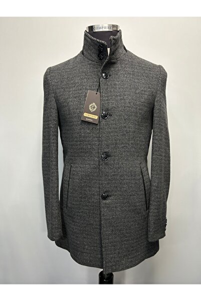 COMPİERE DİK YAKA YÜN SLİM FİT PALTO