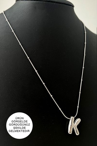 Modex Steel Letter K Balloon Pendant (Letter:1.5cm Chain:44+5)