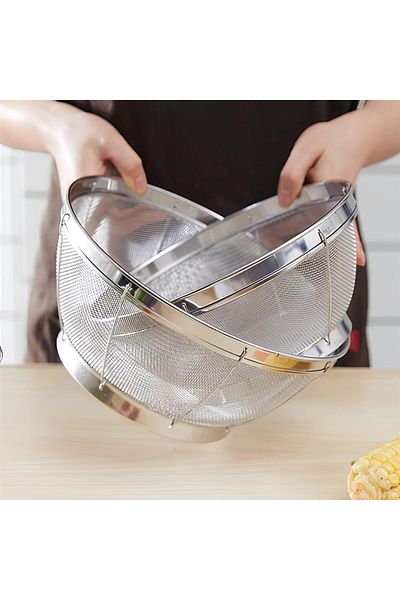 NESS AVM 3 Piece Stainless Strainer Set - 22,25,28 Cm, Height 12 cm