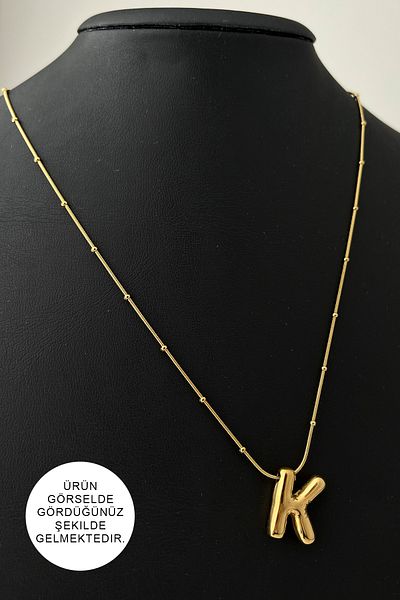 Modex Steel Letter K Balloon Pendant (Letter:1.5cm Chain:44+5)