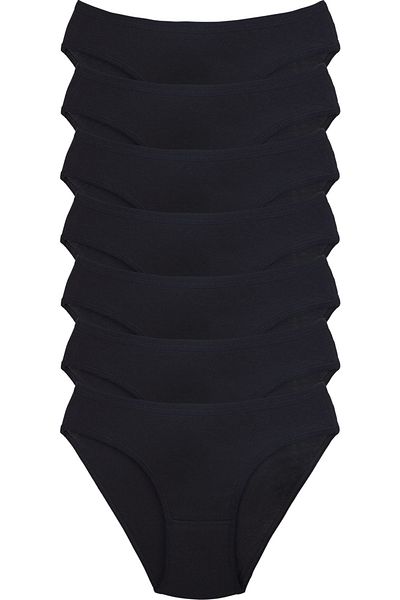 Humaone Chiloți de bikini negri pentru femei, 7 piese, Bk1-d1