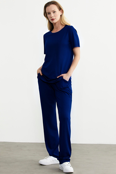 BayBayan Ženski ležerni set kratkih rukava Elastično širok kroj Pamučni džersej