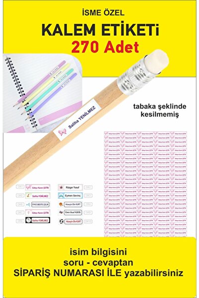 43 cici süsler organizasyon Isimli Okul Kalem Etiketi Kalem Sticker Seti 270 ...