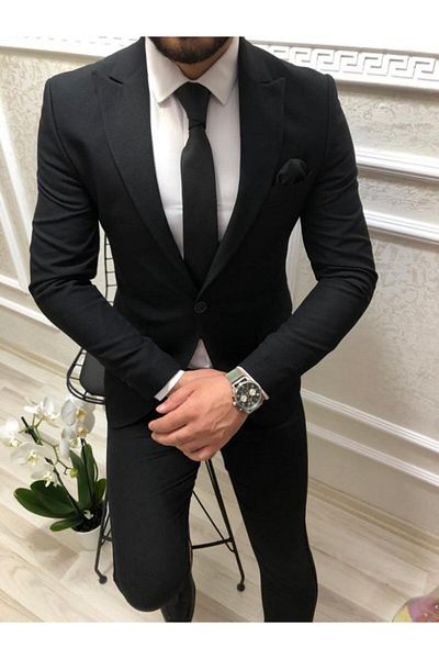 CXFASHİON Black Jacket Slim Fit