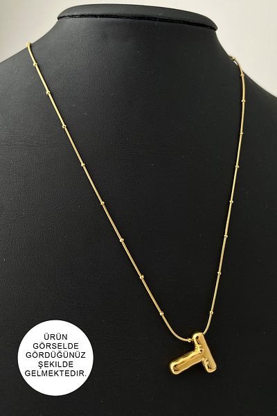Modex Steel Letter T Balloon Pendant (Letter:1.5cm Chain:44+5)