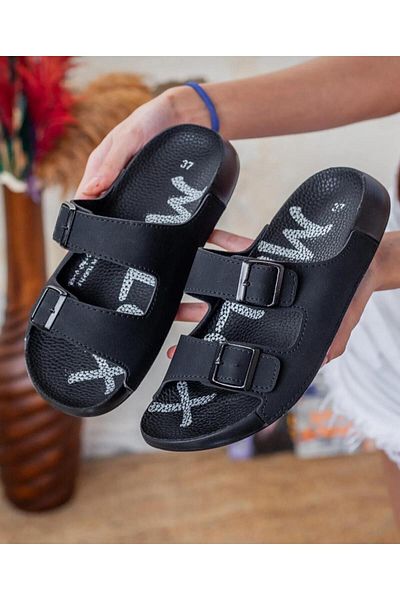 Lion Soft Sole and Double Buckle Casual Slippers