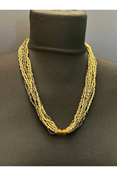 Gönülden Tasarım KRİSTAL BONCUKLU ÇOKLU KADIN KOLYE BOY 23 CM