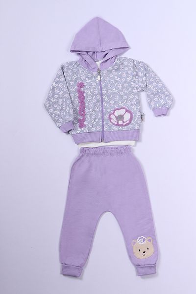 HÇM 3-Piece Set for Girl - Sober Printed, Hooded and Zippered B68