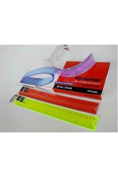 YILDIZLAR HOME Stars Standard Ruler Plastic (24 Pieces) Flexible Colorful 30 Cm 146