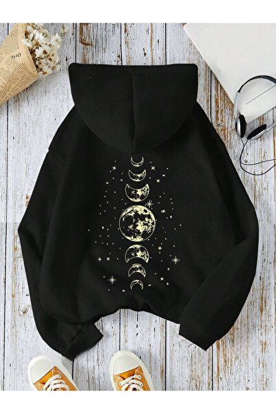 over head oh Moods of the Black Moon Sa deznom - 3 Thread O Oversize kroj Žen...