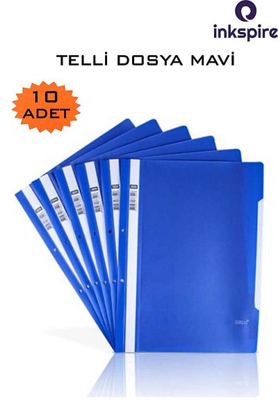 inkspire A4 Blue Ring Binder - 10 Pieces, 1 Pack, Economic Quality, 10 Ring Binder for Office, Office, School