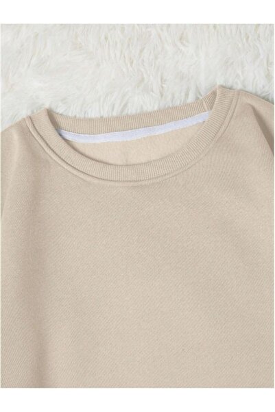 MOONBULL Μπεζ φούτερ Unisex Oversize Crew Neck