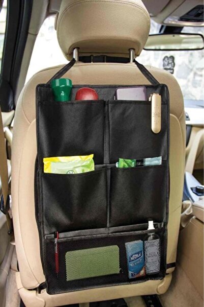 abnturk 5 Bölmeli Kaliteli Siyah Renk Araç Koltuk Arkası Düzenleyici 55*38 cm...