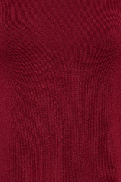 Trendyol Collection Bluzka dzianinowa Claret Red Regular Fit Crop z dekoltem łódkowym TWOAW24BZ00156