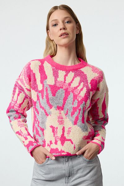 Trendyol Collection Weicher Strickpullover mit Muster in Rosa - TWOAW25KZ00252