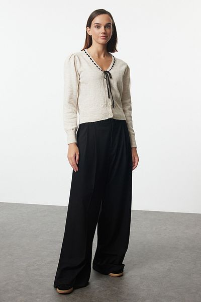 Trendyol Collection Λεπτομερής πλεκτή ζακέτα με κορδέλα φιόγκου - TWOAW25HI00243