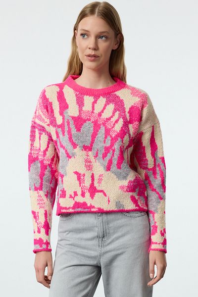 Trendyol Collection Weicher Strickpullover mit Muster in Rosa - TWOAW25KZ00252