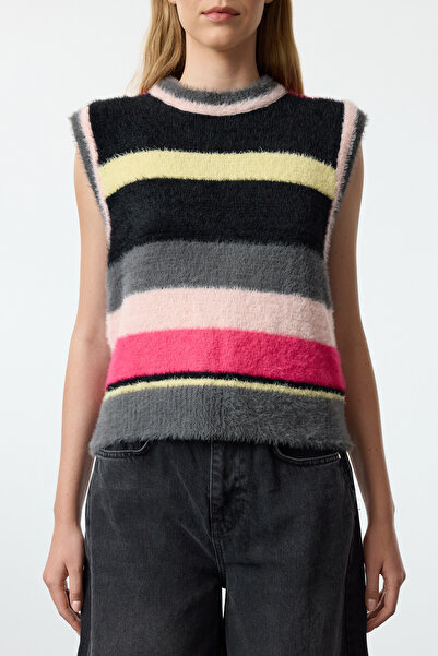 Trendyol Collection Crew Neck Gray Knitwear Sweater - Color Block, TWOAW25SV00024