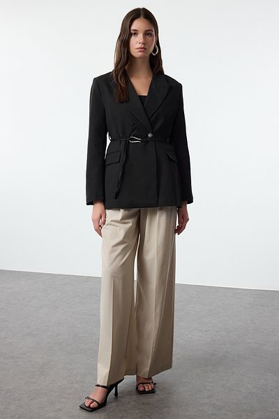 Trendyol Collection Черно тъкано яке с блейзър TWOAW25BC00007