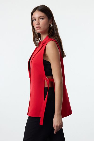 Trendyol Collection Rote gewebte Weste - tailliertes Accessoire detailliert Twoaw23Ye00032