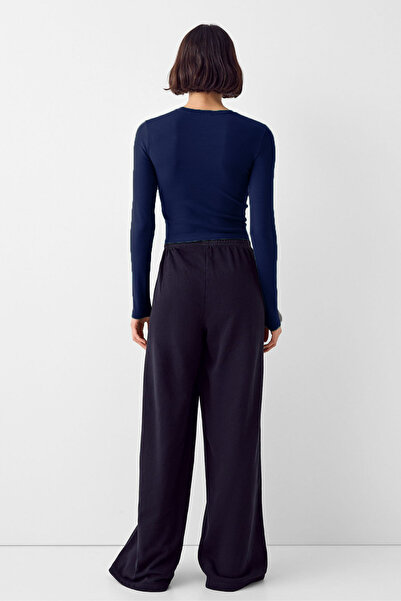 VODENS Синьо-біла 2-комплектна блуза з велосипедним коміром, ультра м'яка, 100% бавовна, з довгими рукавами