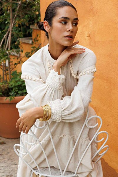 Hooopstore Natural Linen Dress - Sea Shell