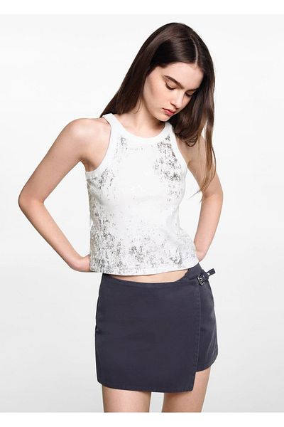 Mango Teen Μπλούζα με μεταλλικές λεπτομέρειες