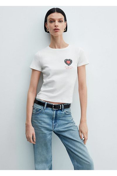 MANGO Woman T-Shirt mit Schriftzug