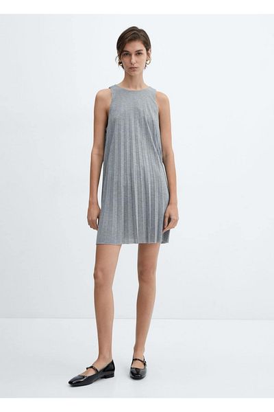 MANGO Woman Pleated short dress