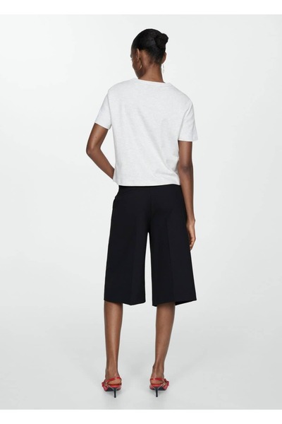 MANGO Woman Pamut rövid ujjú póló