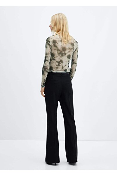 MANGO Woman Mesh Patterned T-Shirt