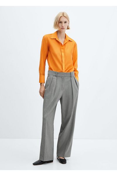 MANGO Woman Stylowa koszula z ukrytymi guzikami