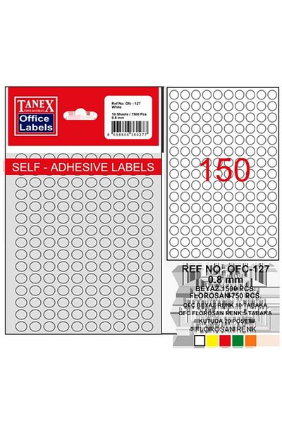 Tanex White Office Label - 10 Pack Shoulder 127