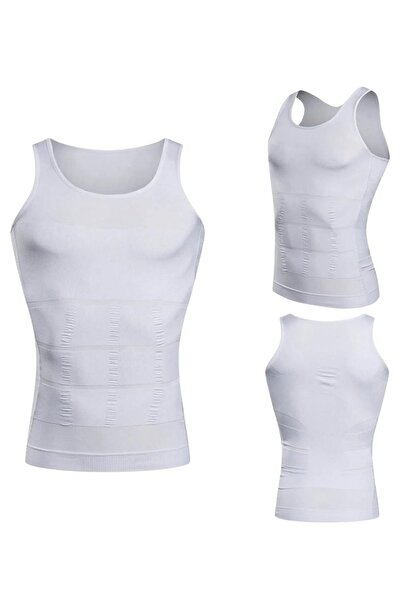 EMBA BUTİK Чоловічий білий корсет Slim Fit N Lift - Екстра-фіксуючий, що зменшує живіт, тип атлет