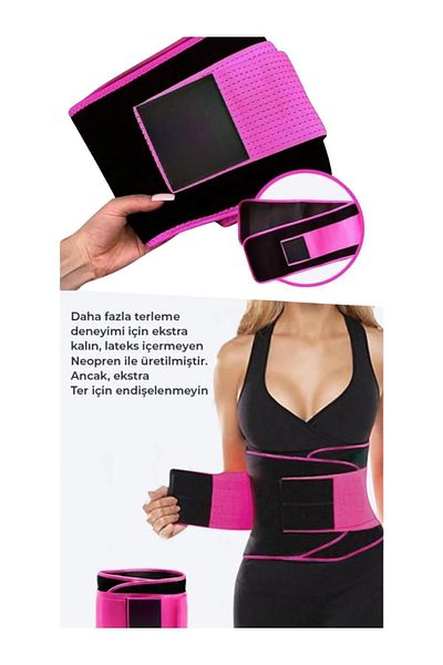 EMBA BUTİK Pink Sauna Belt - Thermal Waist Corset