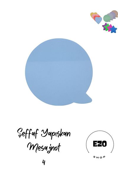 EZOSHOP Transparent Colored Postit Sticky Post-it Note Paper Message Note 4