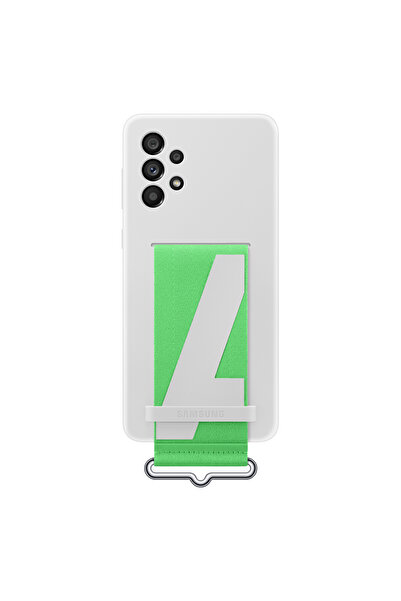 Samsung Galaxy A73 Kordonlu Silikon Kılıf Beyaz