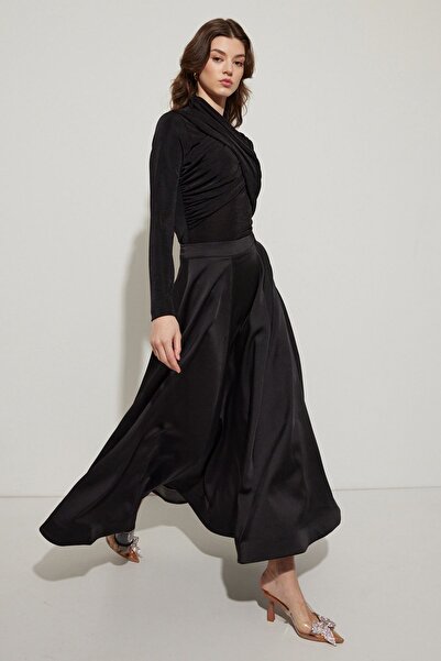 Hooopstore Volumlu Siyah Klos Şık Etek